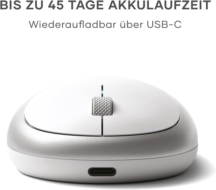 SATECHI M1 Kabellose Bluetooth Computermaus, USB-C wiederaufladbarer Akku, kompakt und tragbar für M