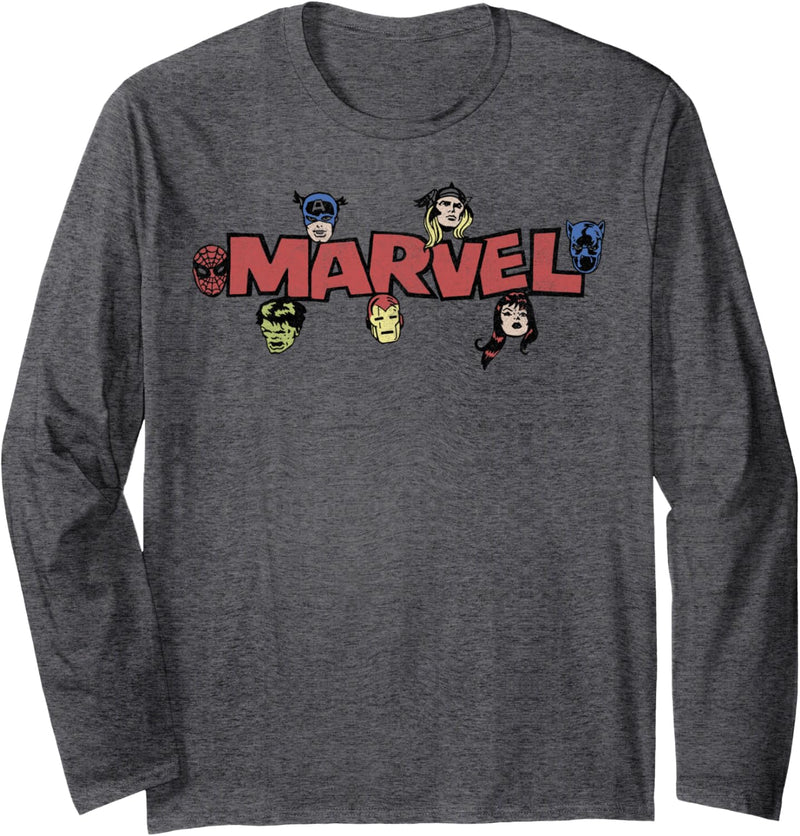 Marvel Avengers Retro Style Logo Langarmshirt