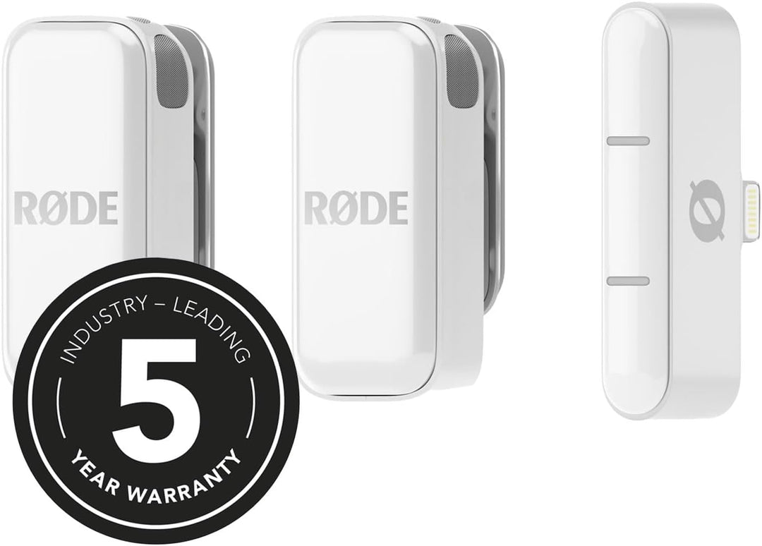 Rode Wireless Micro Drahtloses Mikrofon-System iOS Light-ning Weiss mit keepdrum Soft-Case Tasche Wi