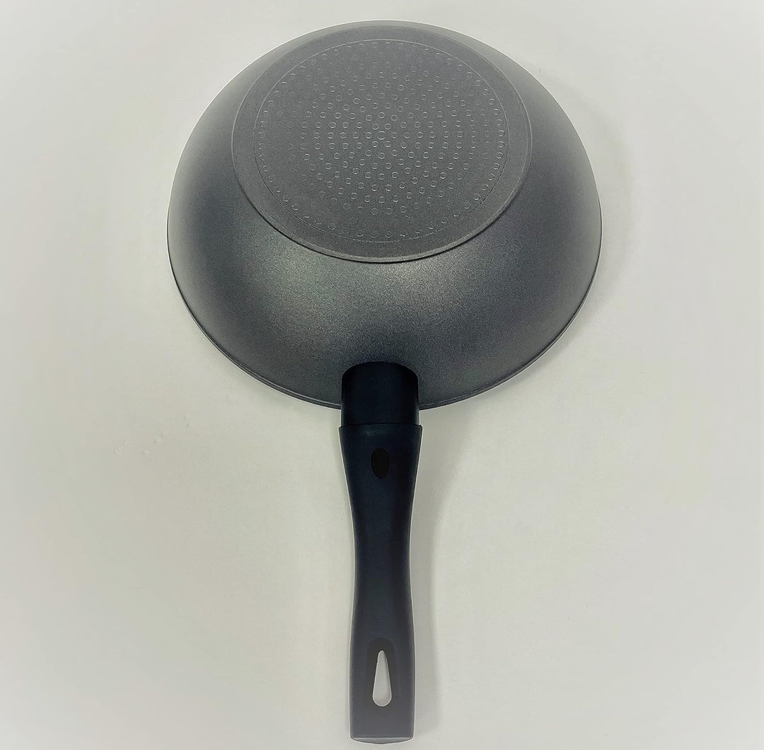 Pintinox Aluminium Wok mit Deckel 28 cm Ø Serie Power Xylan Antihaftbeschichtung Induktion