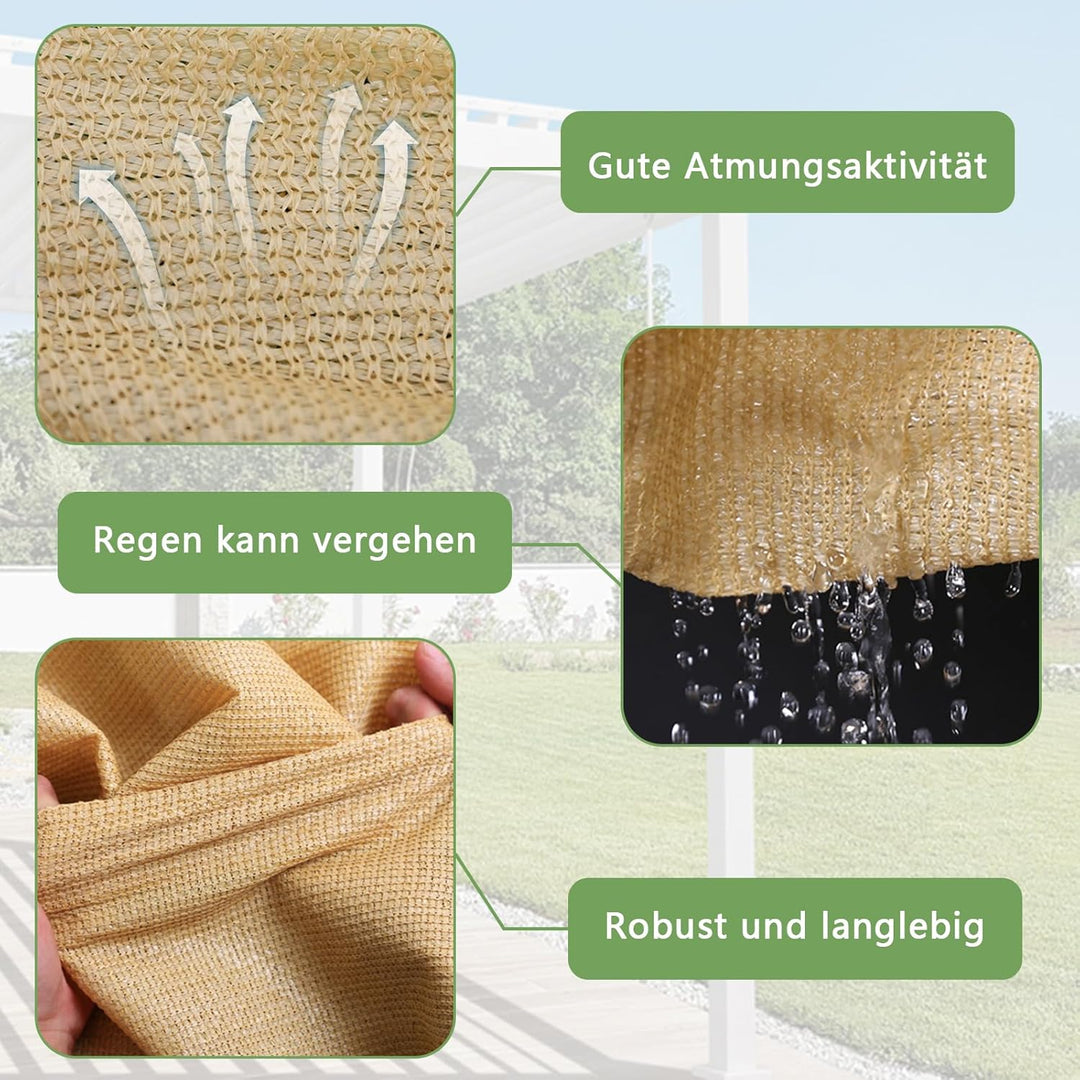 Schattiernetz Schattierungsnetz Garten - Schattennetz mit ösen 2x2 Sonnensegel für terrassenüberdach