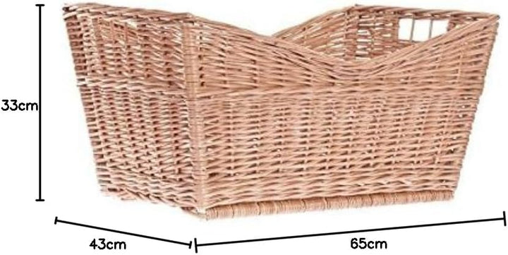 e-wicker24 Alles aus Weide Kaminkorb, Holzkorb, Kaminholzkorb aus Weide, rechteckiger Kaminkorb aus