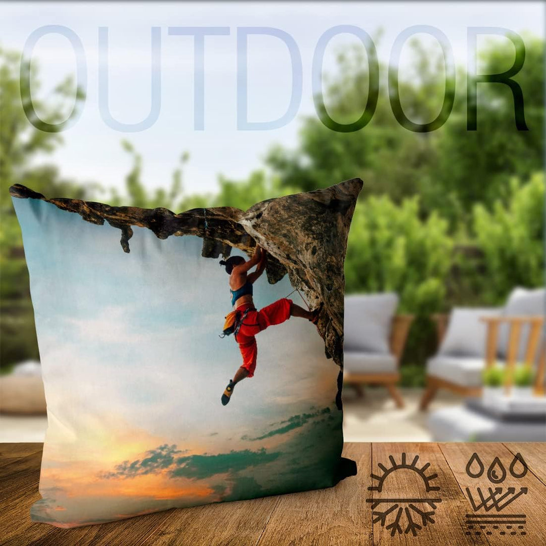 VOID Bergsteigerin Kissenbezug Kissenhülle Sofakissen Kissen Deko Outdoor-Kissen Dekokissen, Kissen