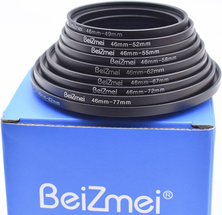 9Stück Kamera Objektiv Filter Ring Kompatibel für 46mm Kamera Objektiv,46-49/46-52/46-55/46-58/46-62