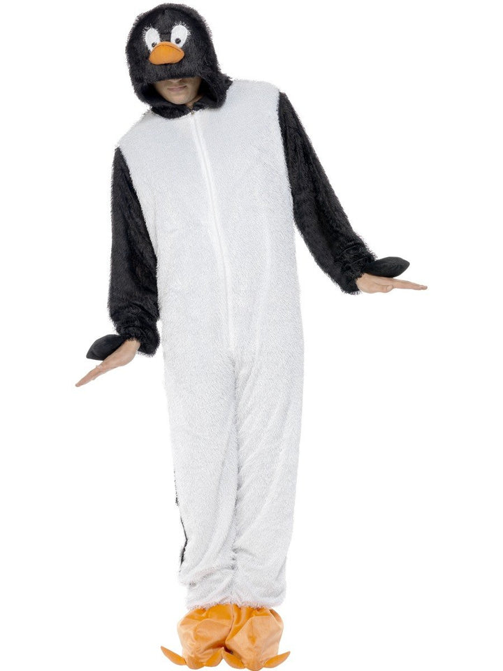Smiffys, Unisex Pinguin Kostüm, Jumpsuit mit Kapuze, Grösse: M, 31870, M