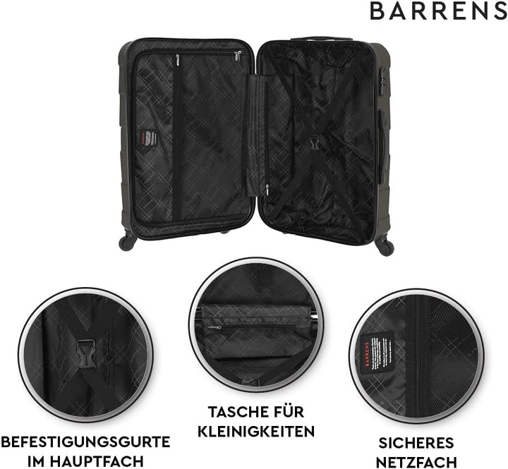 BARRENS Grosser Koffer | Aufgabegepäck | 77x52x29 cm | 90 L | 4x360 Grad Rollen | Flexibler Griff |
