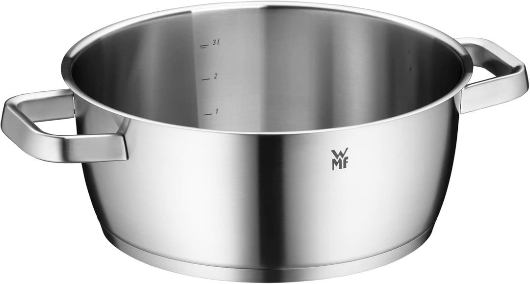WMF Iconic Kochtopf gross 24cm, Metalldeckel, Bratentopf Induktion 4,2l, grosser Topf, Cromargan Ede