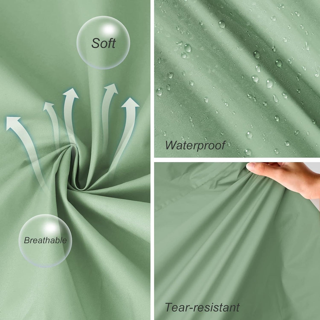LAMA Stilvoller langer Regenmantel Unisex Regenponcho mit Wasserdichte Pattentasche Kapuze Tunnelzug