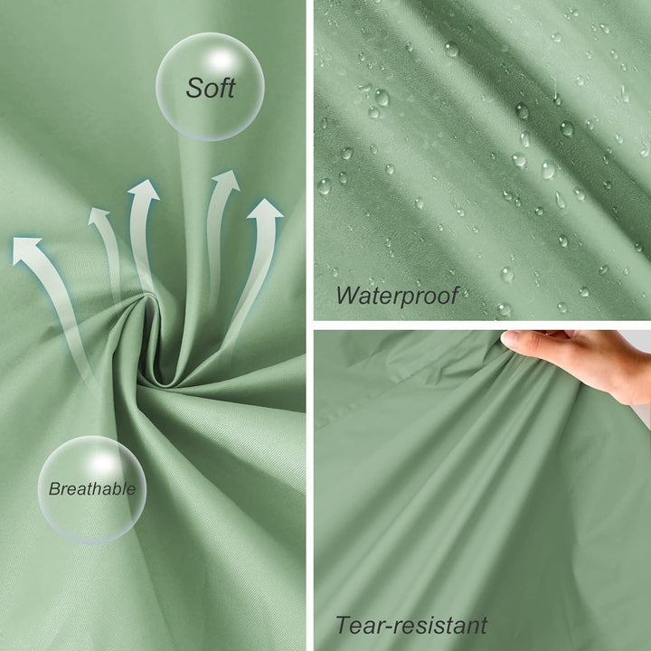 LAMA Stilvoller langer Regenmantel Unisex Regenponcho mit Wasserdichte Pattentasche Kapuze Tunnelzug