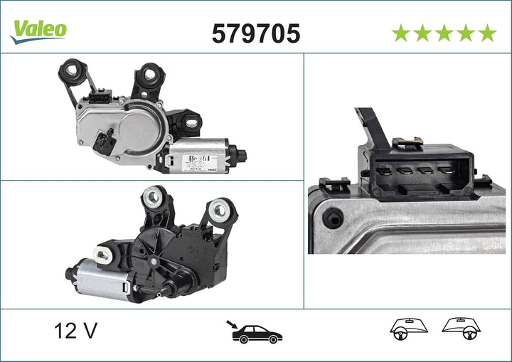 VALEO 579705 Wischermotor VALEO Heckwischermotor 579705 AUDI A4 ALLROAD QUATTRO A4 SERIES 3 FL RS4 Q