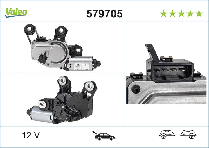 VALEO 579705 Wischermotor VALEO Heckwischermotor 579705 AUDI A4 ALLROAD QUATTRO A4 SERIES 3 FL RS4 Q