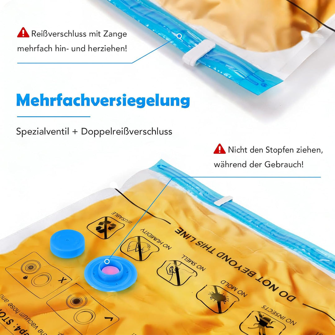 Accenter Vakuumbeutel für Kleidung, Kleiderschrank Organizer,13 Stück | Aufbewahrung für Bettwäsche,
