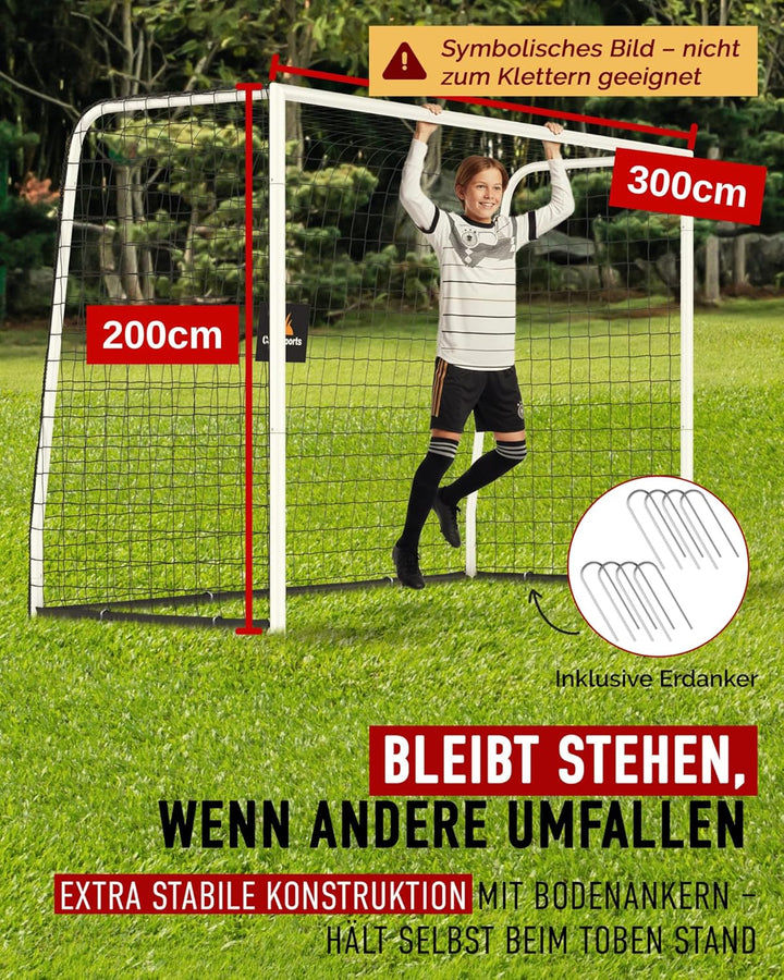 Fussballtor Kinder [EXTREM STABIL] - [ROSTFREI] Fussballtore für Garten Kinder - Fussball Tor mit Er