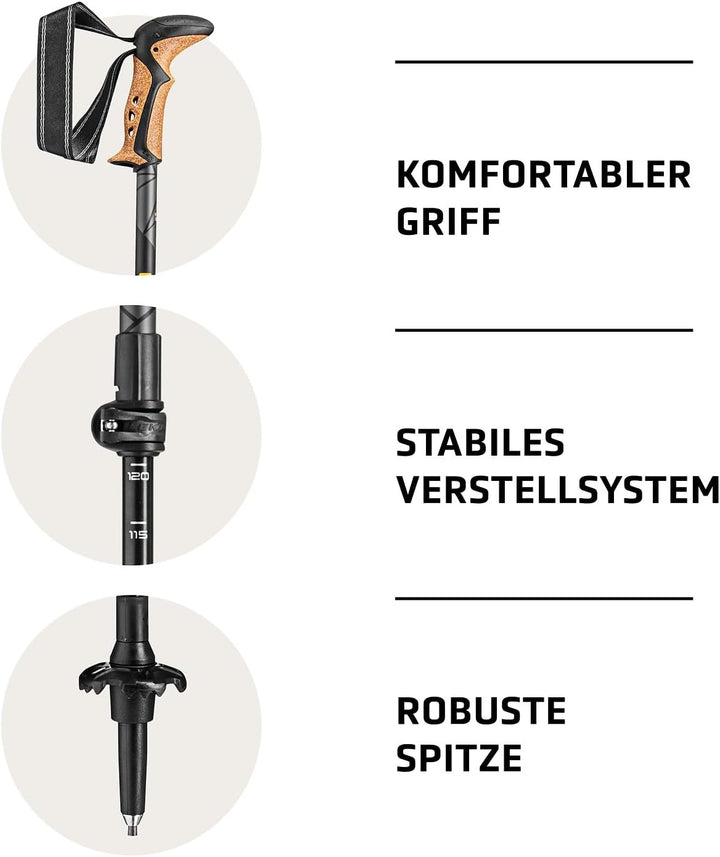 LEKI Khumbu Lite Trekking Poles - Aluminum Collapsible Lightweight Walking Poles for Hiking anthrazi