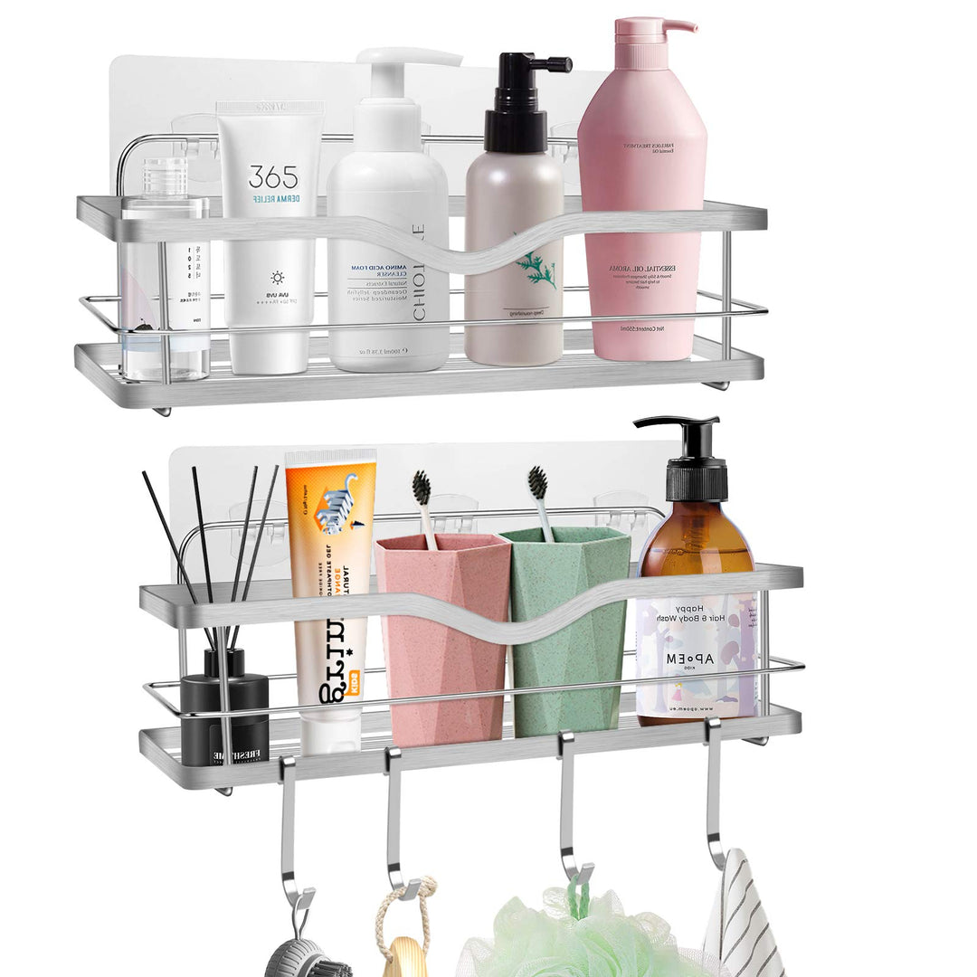 Duschkorb Duschablage Edelstahl Ohne Bohren: 2 Pack Dusche Ablage Shampoo Halterung Badezimmer Regal