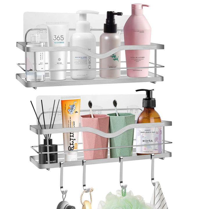 Duschkorb Duschablage Edelstahl Ohne Bohren: 2 Pack Dusche Ablage Shampoo Halterung Badezimmer Regal