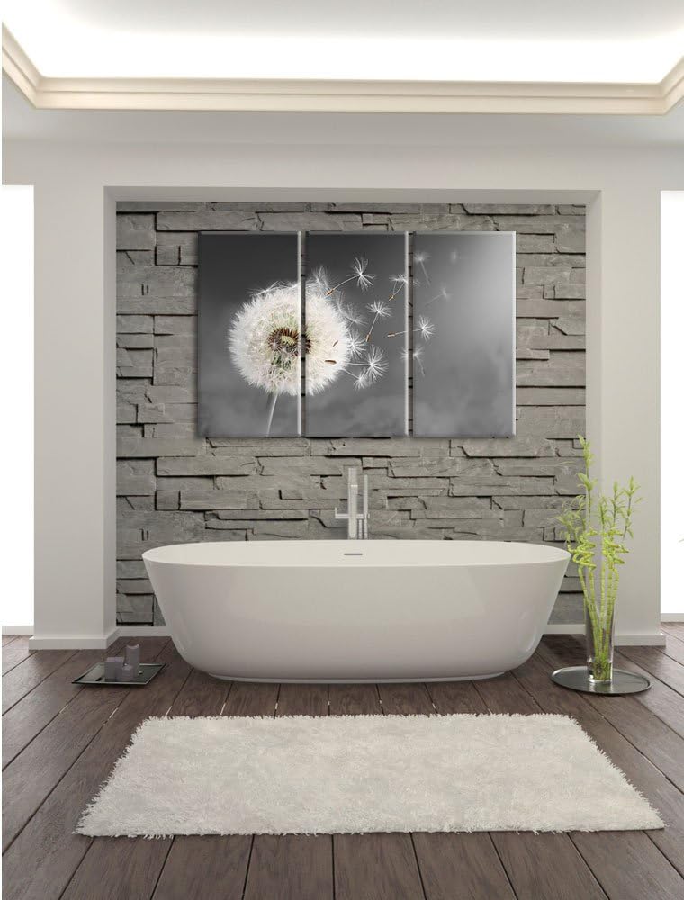 Pixxprint Löwenzahn Samen als Leinwandbild | Grösse: 3 Teilig (120x80) | Wandbild| Kunstdruck | fert