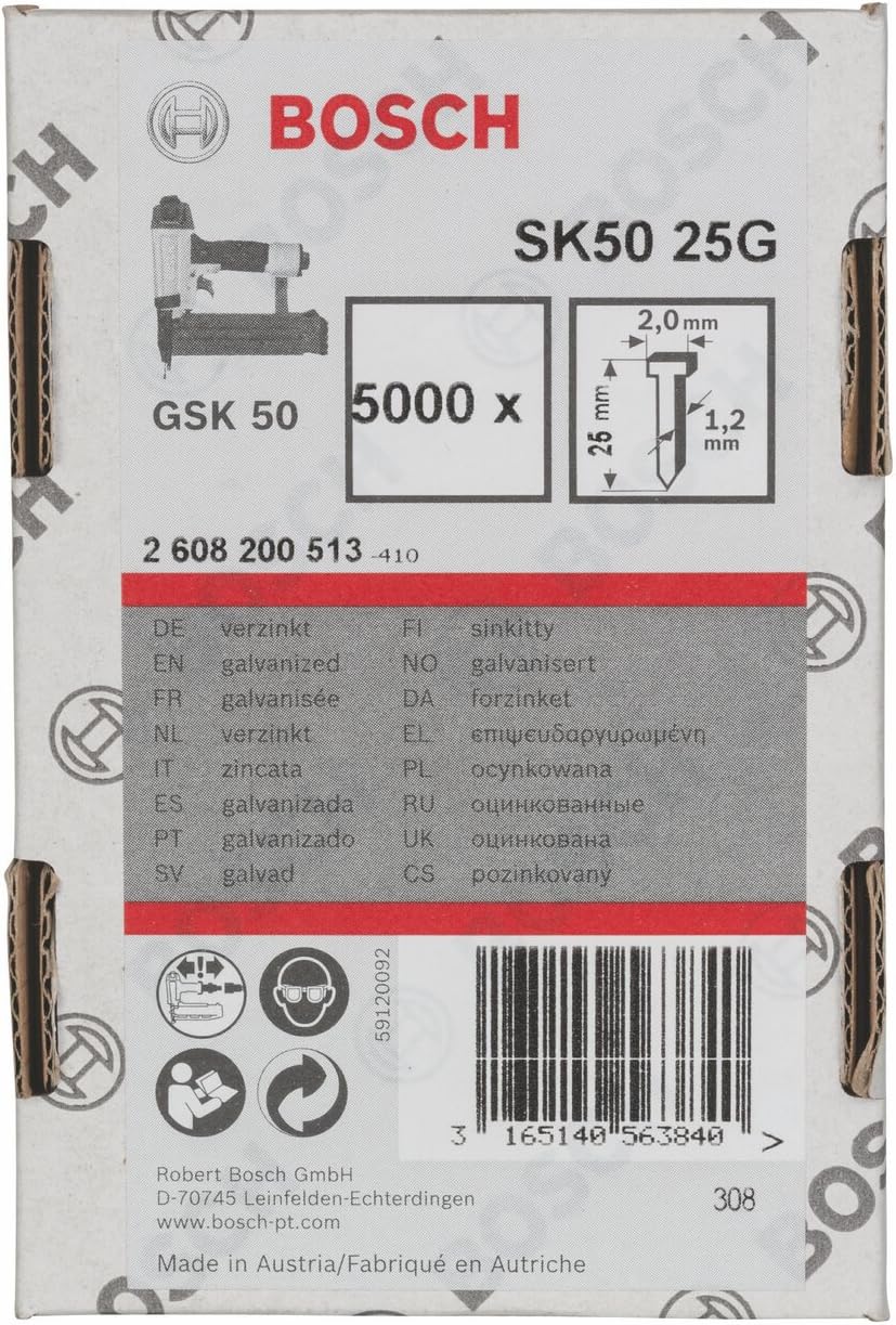 Bosch 5000x Stauchkopfnagel, 1.2/18g (25 mm, Kompatibel mit GNH 18V-50 M Professional, Zubehör für N
