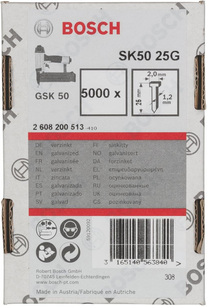 Bosch 5000x Stauchkopfnagel, 1.2/18g (25 mm, Kompatibel mit GNH 18V-50 M Professional, Zubehör für N
