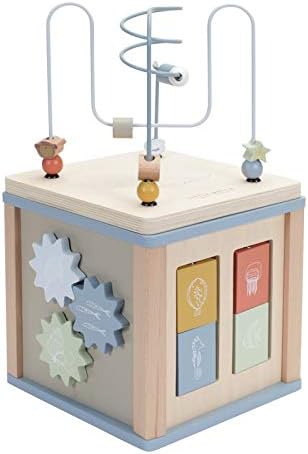 Little Dutch 7029 Holz Aktivitäten-Würfel Motorikschleife - Ocean blau