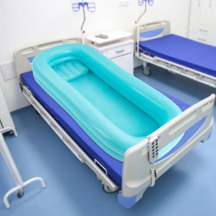 Aufblasbare Badewanne, Aufblasbares Badewannen-Duschset mit Wasserbeutel & Luftpumpe für Behinderte,