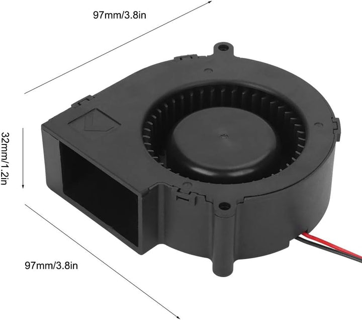 Haofy Radialventilator 12 V DC 42 CFM 5400 U/min mit Doppelkugellager für Camping, Picknick, Grillen
