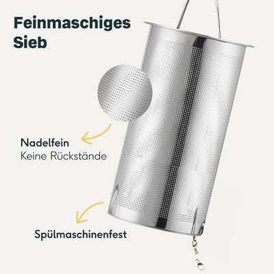 SILBERTHAL Teekanne Edelstahl mit Siebeinsatz (1L) Silber - Doppelwandige Kanne mit Deckel - Thermo