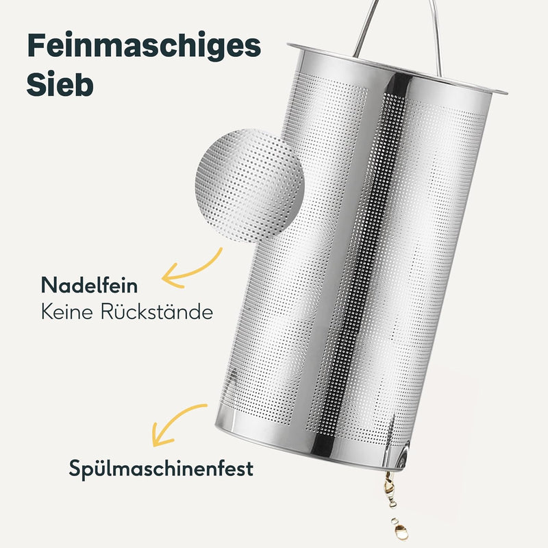 SILBERTHAL Teekanne mit Siebeinsatz 1l - Edelstahl Doppelwandig - Schwarz - Version