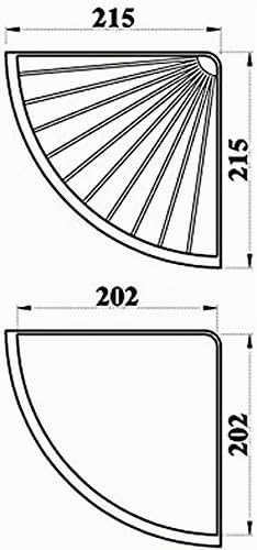 Beelee BA8401A Eckablage aus Massives Messing Antikes Messing zur Wandmontage, 21.5 * 21.5cm,, Antik