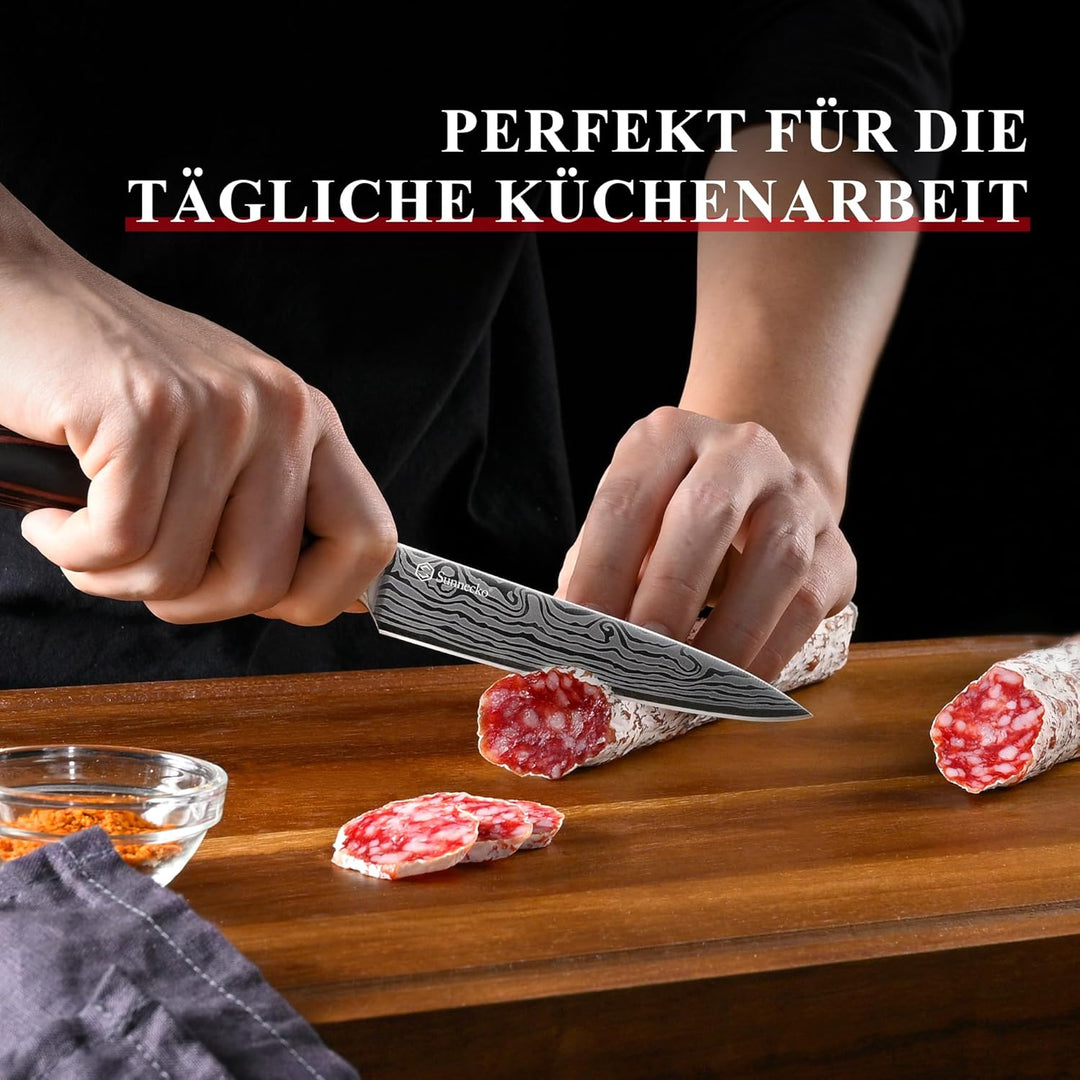 Sunnecko Allzweckmesser 13CM Kochmesser -Multifunktionales Küchenmesser, Scharfes Messer für Profi u