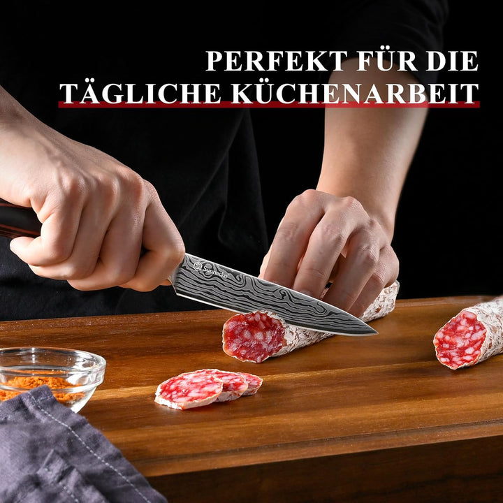 Sunnecko Allzweckmesser 13CM Kochmesser -Multifunktionales Küchenmesser, Scharfes Messer für Profi u