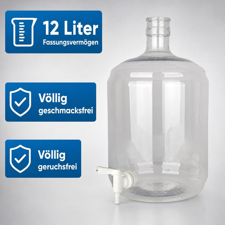 Gärflasche PET 12 Liter mit Hahn 5/16-7/16