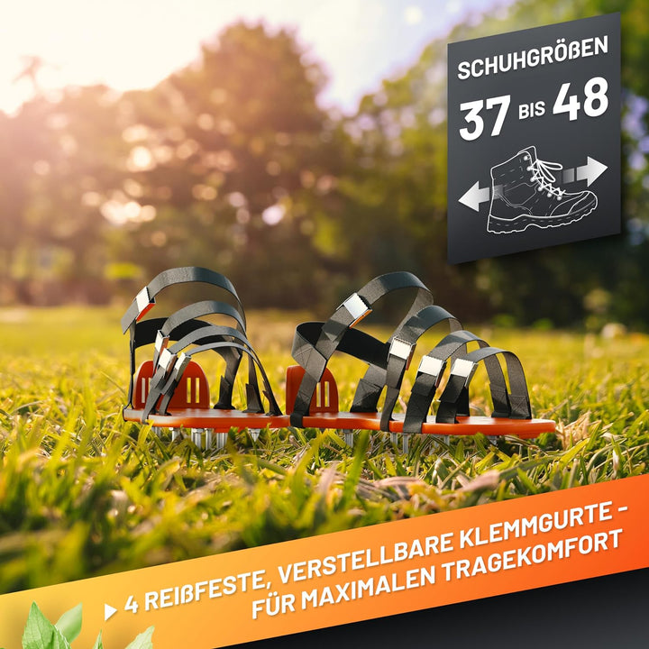 GRÜNTEK Rasenlüfter-Nagelschuhe für gesündere Rasenflächen, rutschfestes, rostfreie Dornen, zum Rase