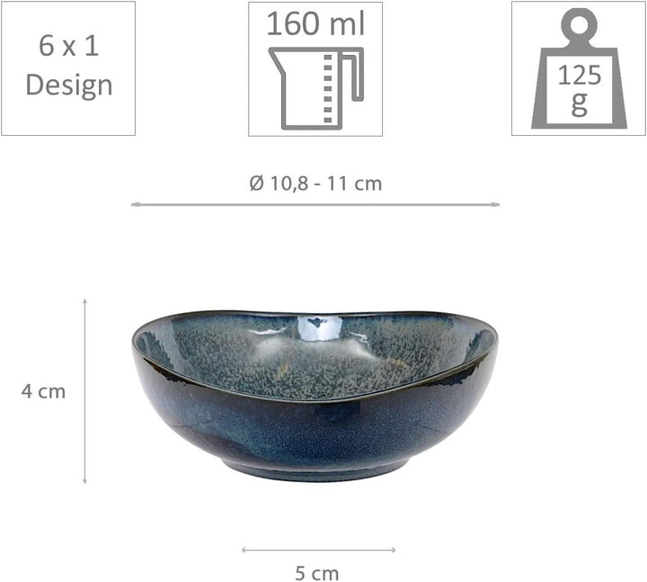 TOKYO design studio, Cobalt Blue, 6 Schalen Set, 6-TLG., Ø 11 cm, Porzellan aus Japan 11cm (6er Set)