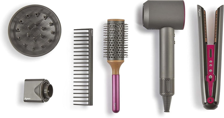Casdon 73552 Dyson Supersonic & Corrale Deluxe Styling Set-Spielzeug-Glätteisen & Föhn mit echter Fu