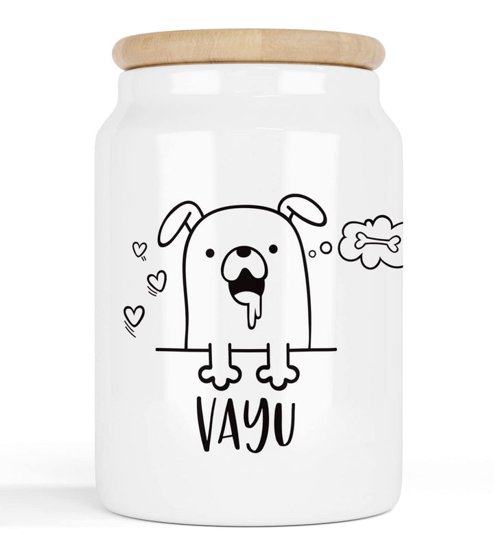 Selket's Shop Keramik Leckerli Dose Hund – personalisiert mit Name – Keksdose für Snacks, Trockenfut