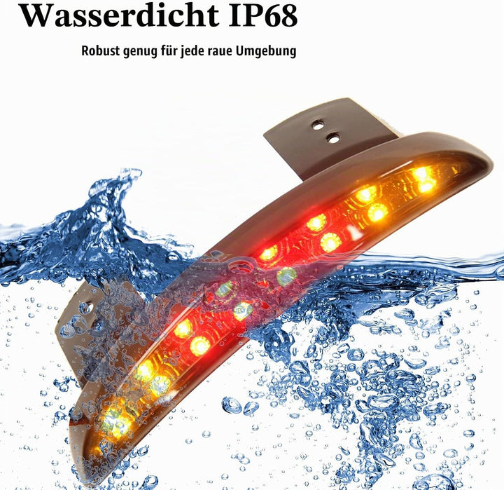 JMTBNO Motorrad Rücklicht LED Hinten Fender Edge Bremslicht mit Blinker Licht Stop Lauflicht Lampe 1