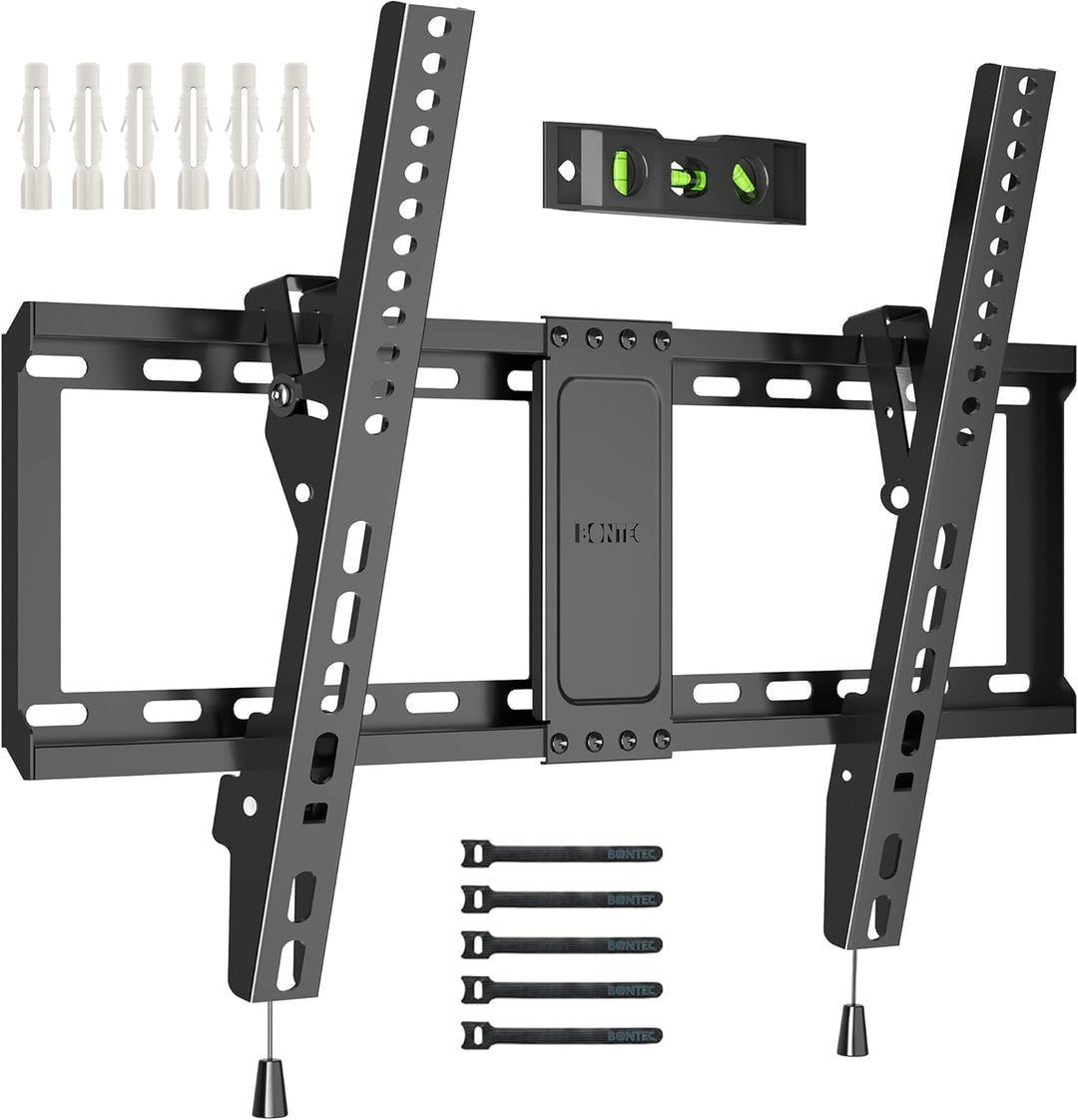 BONTEC TV Wandhalterung, Neigbare Halterung für 37-82 Zoll Flach & Curved LED/LCD/OLED/Plasma Fernse