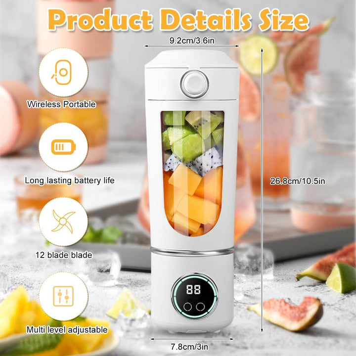 Tragbarer Mixer Smoothie Maker, Mixer to go 700 ml, Typ-C Wiederaufladbar, Becher mit Auslaufsichere