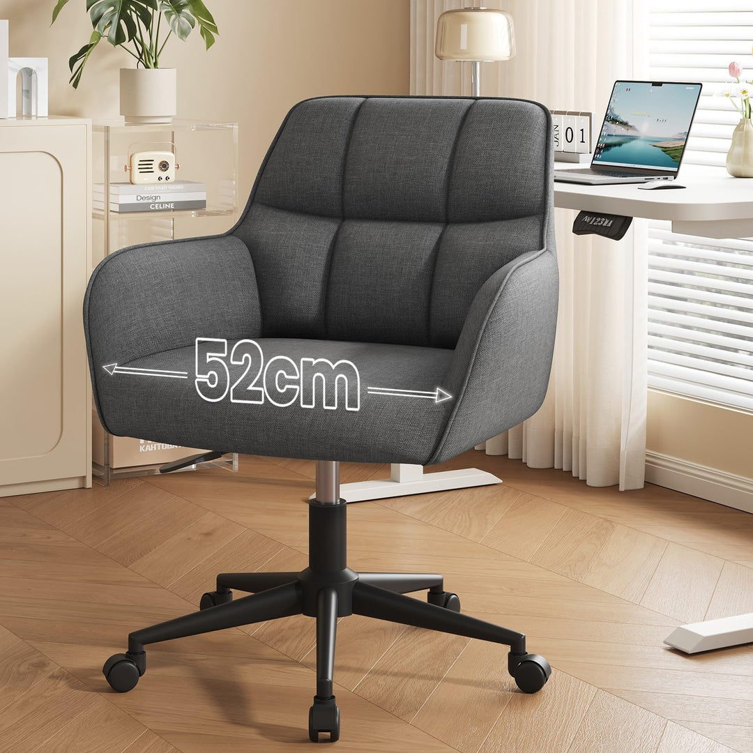 YOUDENOVA Schreibtischstuhl, Drehstuhl mit Rollen, Schminkstuhl Höhenverstellbar, Homeoffice Stuhl,