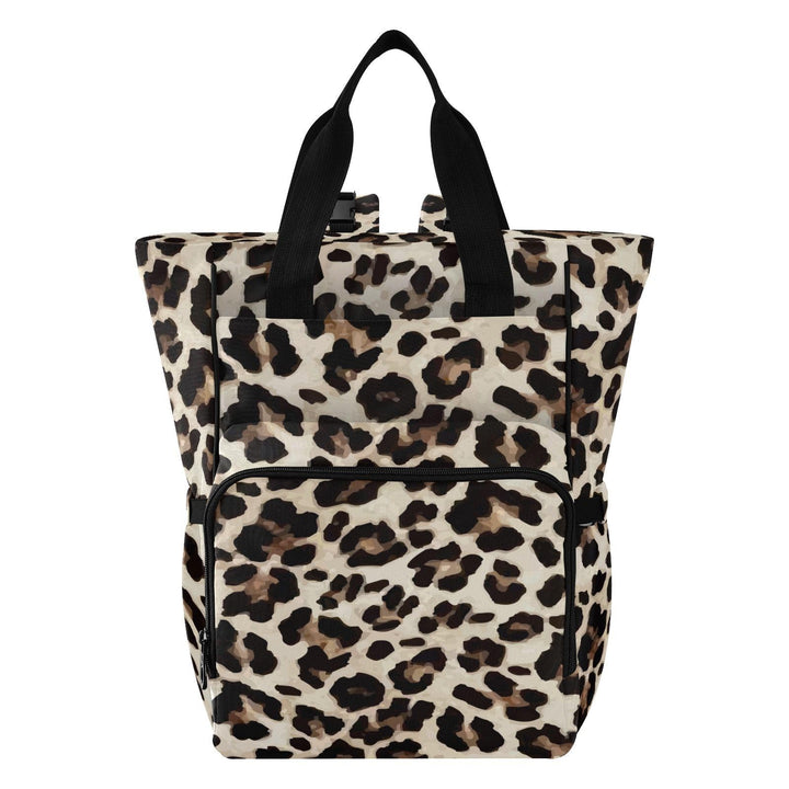 Gelber Leoparden-Tier-Geparden-Muster, Wickeltasche, Rucksack für Damen und Herren, grosser Laptop-R