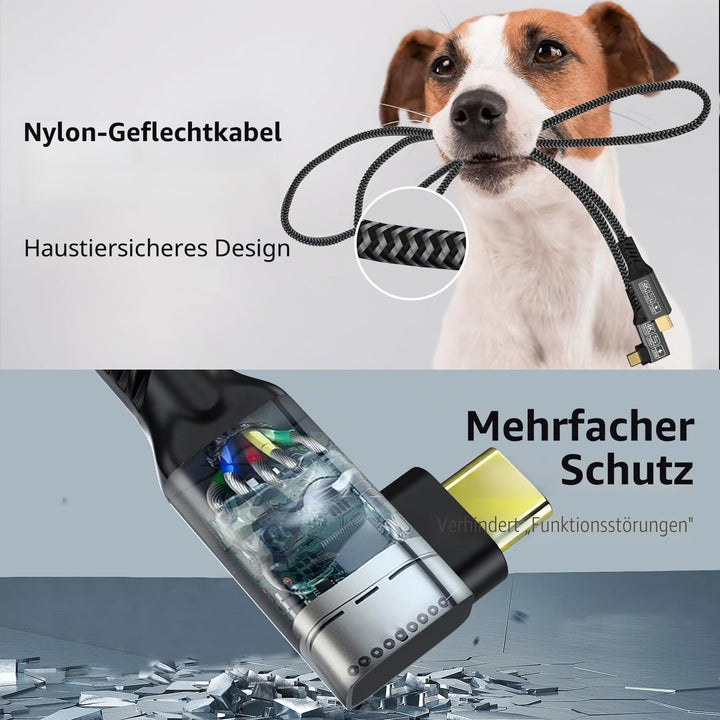 CAKOBLE usb c kabel 2m,[2 Stück] usb 3.2 kabel,20 Gbps usb c datenkabel,PD 3.1 240W Schnellladekabel