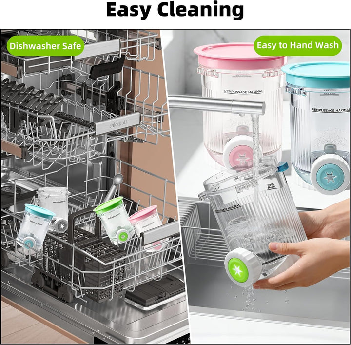 4 Stück Für Ninja Swirl Creami Behälter 480 ml Eisbehälter, Kompatibel mit Ninja Creami NC700 & NC70