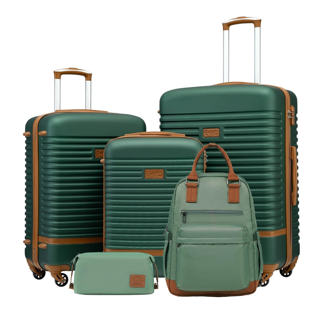 COOLIFE Koffer Trolley Koffer Reisekoffer von ABS Hartschalen Trolley 4 Rollen TSA-Schloss Der Koffe