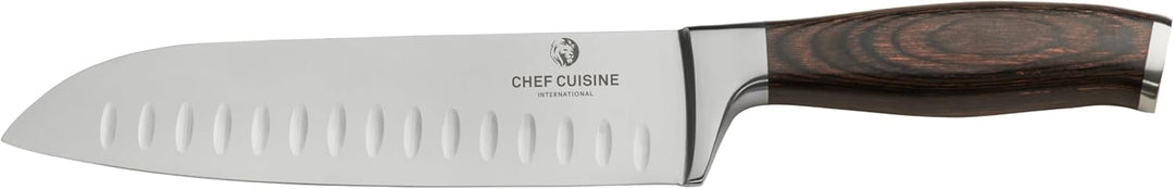 CHEF CUISINE Santoku-Messer, Klingenlänge 180 mm, Spezieller Klingenstahl, Eisgehärtet, Handgeschlif