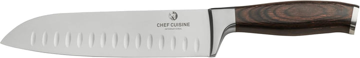 CHEF CUISINE Santoku-Messer, Klingenlänge 180 mm, Spezieller Klingenstahl, Eisgehärtet, Handgeschlif