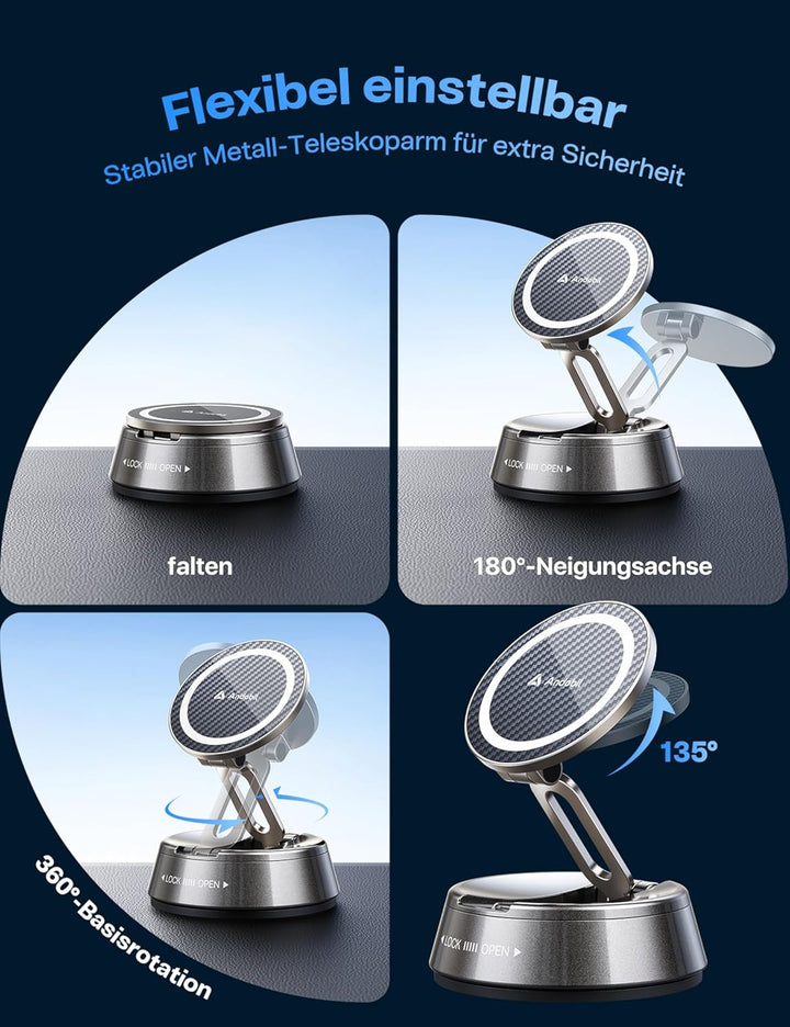 andobil 2026 Neueste Handyhalterung Auto Magnet für Magsafe Autohalterung, [20x N55 Magnete & Verbes
