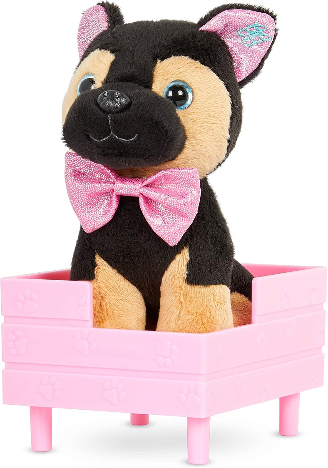 Glitter Girls - Jax - 15 cm Plüschwelpe zum Anfassen - Deutscher Schäferhund Puppe - Hundebett & Dec