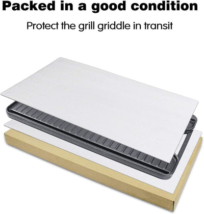 GFTIME Gusseisen Antihaft Grillplatten 50,8 x 26,5cm für Ofen, Herd & Grill, Doppelseitige Gusseisen