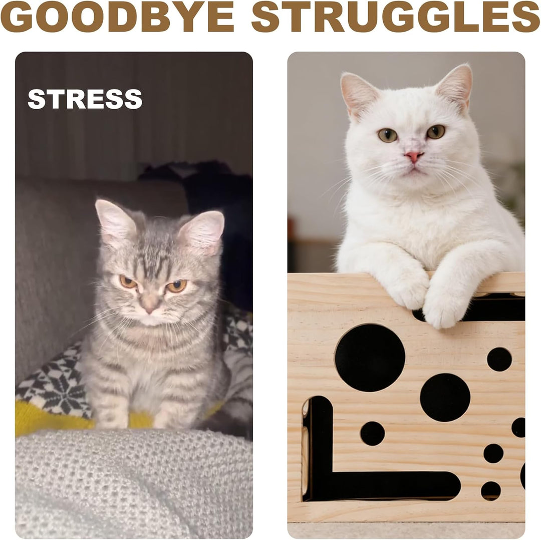 Anreicherungsbox Kratzpuzzles Katzen, Holz Katzenpuzzle Anreicherungsbox mit Kratzer Interaktive Kat